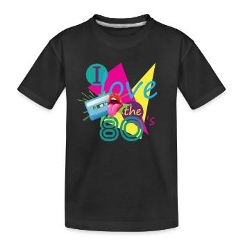 Cassette rétro des années 80 Tenue des années 80 J’adore les années 80 - T-shirt bio Premium Enfant - noir - Devant
