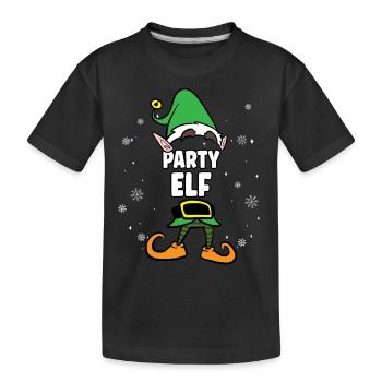 Party Elf Partnerlook Weihnachten - Kinder Premium Bio T-Shirt - Schwarz - Vorne