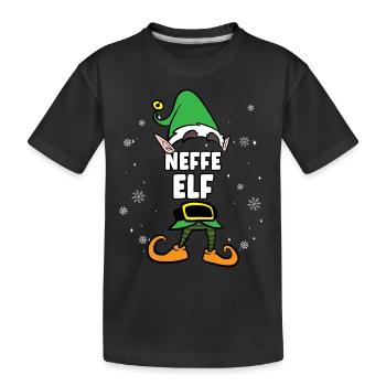 Neffe Elf Partnerlook Weihnachten - Kinder Premium Bio T-Shirt - Schwarz - Vorne