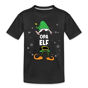 Opa Elf Partnerlook Weihnachten - Kinder Premium Bio T-Shirt - Schwarz - Vorne