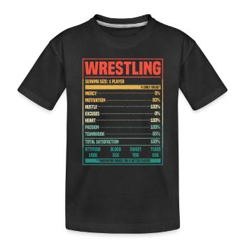 Lutte Nutrition Facts Drôle Lutteur Fan - T-shirt bio Premium Enfant - noir - Devant