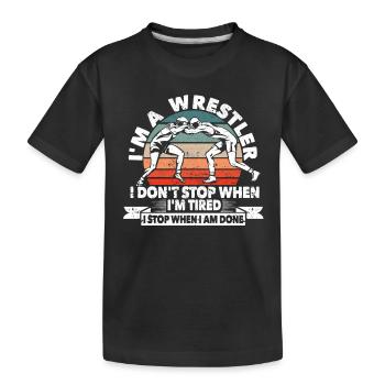 Funny Wrestling Fan Martial Artist Wrestler I - Kids' Premium Organic T-Shirt - black - Front
