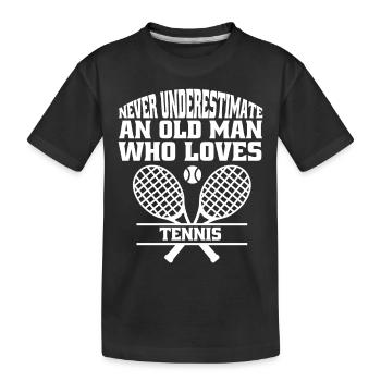 Tennis tennis player tennis club tennis racket - Kids' Premium Organic T-Shirt - black - Front