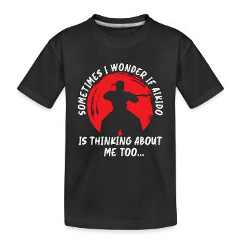 Aikido Sometimes I Fighter Martial Arts Samurai - Kids' Premium Organic T-Shirt - black - Front