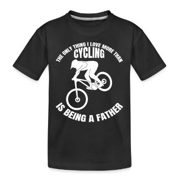 cycling bicycle cycling mountain bike bicycle tour - Kids' Premium Organic T-Shirt - black - Front