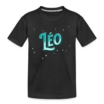 Leo Namen personalisiert - Kinder Premium Bio T-Shirt - Schwarz - Vorne