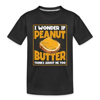 Beurre de cacahuète disant cadeau d'amant de beurre de cacahuète - T-shirt bio Premium Enfant - noir - Devant