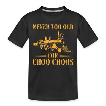 Steam Train Driver Trainspotting - Kids' Premium Organic T-Shirt - black - Front