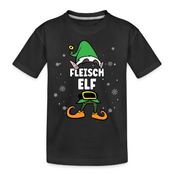 Fleisch Elf Partnerlook Weihnachten - Kinder Premium Bio T-Shirt - Schwarz - Vorne