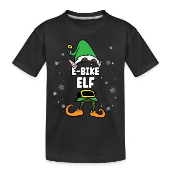 E-bike Elf Partnerlook Weihnachten - Kinder Premium Bio T-Shirt - Schwarz - Vorne