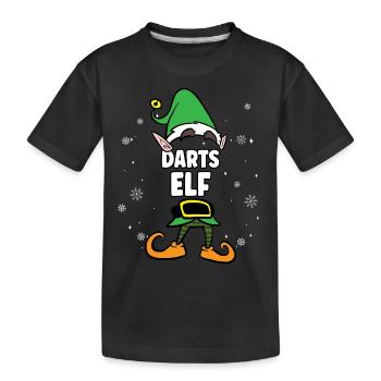 Darts Elf Partnerlook Weihnachten - Kinder Premium Bio T-Shirt - Schwarz - Vorne
