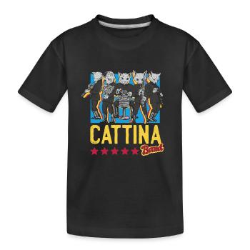 Katze - Cattina Band - Kinder Premium Bio T-Shirt - Schwarz - Vorne