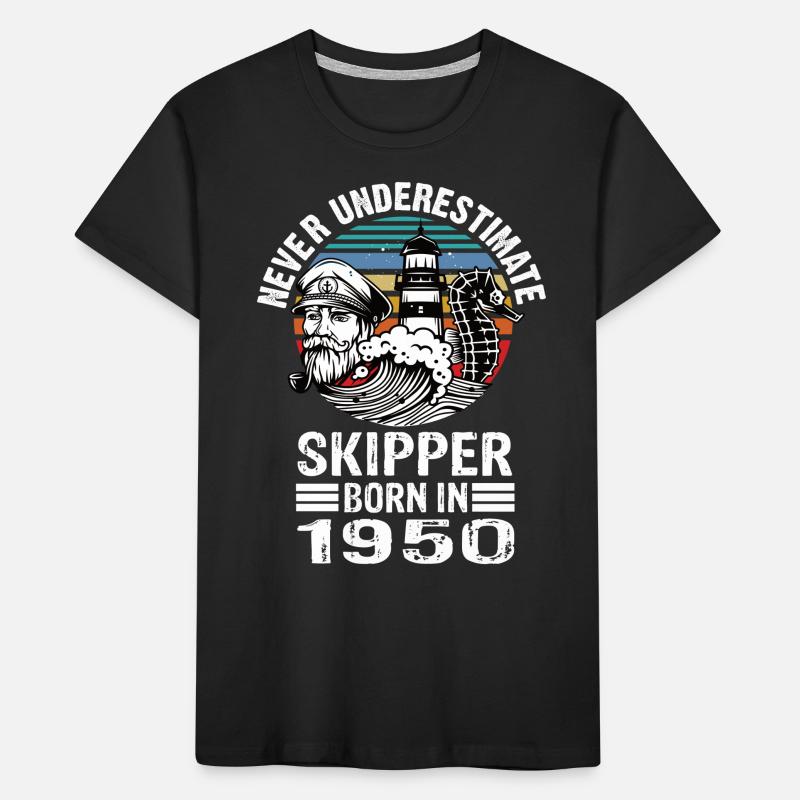 Never Underestimate Skipper né en 1958 T-shirt bio Premium Enfant