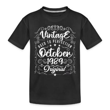 Vintage BORN IN OCTOBER 1989. - Kids' Premium Organic T-Shirt - black - Front
