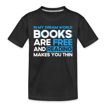 Livre de lecture livre livre cadeau lecture de livres - T-shirt bio Premium Enfant - noir - Devant