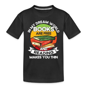 Livre de lecture livre livre cadeau lecture de livres - T-shirt bio Premium Enfant - noir - Devant