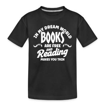 Livre de lecture livre livre cadeau lecture de livres - T-shirt bio Premium Enfant - noir - Devant