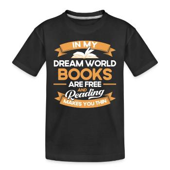 Livre de lecture livre livre cadeau lecture de livres - T-shirt bio Premium Enfant - noir - Devant