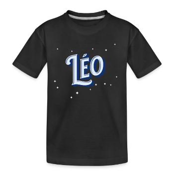 Leo Namen personalisiert - Kinder Premium Bio T-Shirt - Schwarz - Vorne