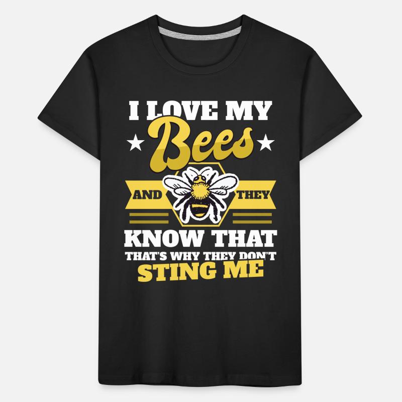 Bees and they know that beekeeping beehive im Kids' Premium Organic T-Shirt