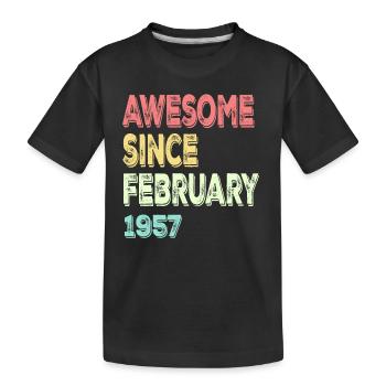 Großartig seit Februar 1957 - Kinder Premium Bio T-Shirt - Schwarz - Vorne