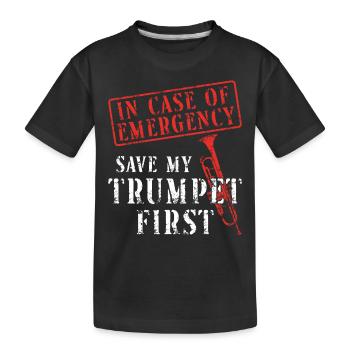 Trompettiste Vintage en cas de - T-shirt bio Premium Enfant - noir - Devant
