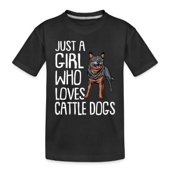 Chiens de bétail australiens Gift Dogs - T-shirt bio Premium Enfant - noir - Devant