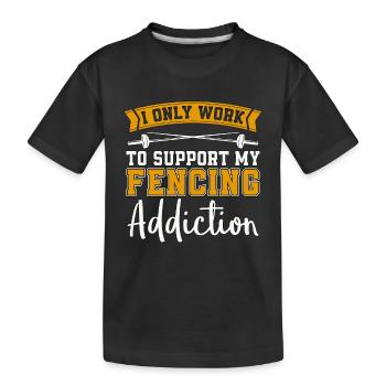 Escrime Je ne travaille qu’à la dépendance aux épées longues Escrimeur - T-shirt bio Premium Enfant - noir - Devant