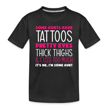 Tattoo Aunt - Kids' Premium Organic T-Shirt - black - Front