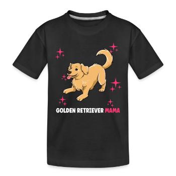Golden Retriever Mama - Kinder Premium Bio T-Shirt - Schwarz - Vorne
