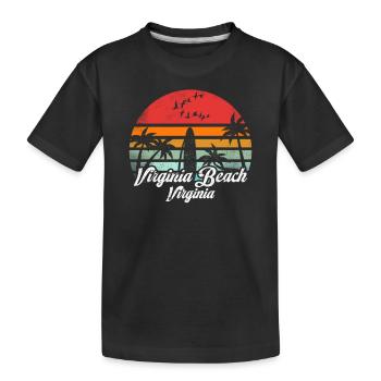 Vintage Virginia Beach Virginia Surfing Retro Surf - Kids' Premium Organic T-Shirt - black - Front