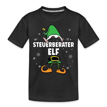Steuerberater Elf Partnerlook Weihnachten - Kinder Premium Bio T-Shirt - Schwarz - Vorne