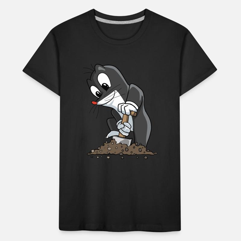 Cute mole digs molehills Kids' Premium Organic T-Shirt