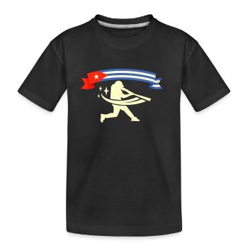 Latino Cuban Cuba Baseball - Kinder Premium Bio T-Shirt - Schwarz - Vorne