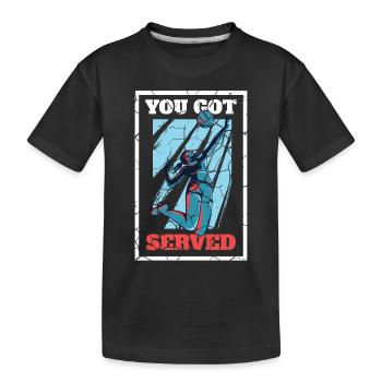Volleyball serve - Kids' Premium Organic T-Shirt - black - Front