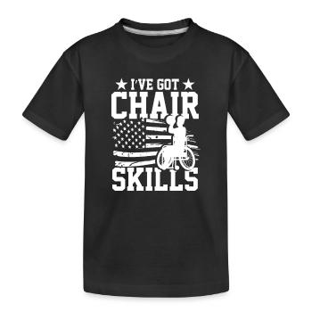 Fauteuil roulant de basketball - T-shirt bio Premium Enfant - noir - Devant