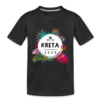 Kreta 2023 Bunt - Kinder Premium Bio T-Shirt - Schwarz - Vorne