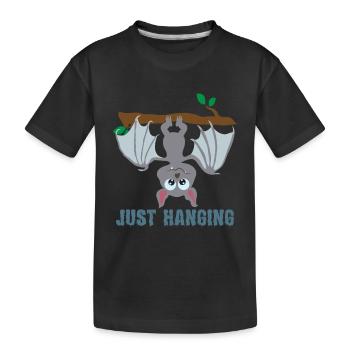 Halloween Niedliche Fledermaus hängt ab Tierchen - Kinder Premium Bio T-Shirt - Schwarz - Vorne
