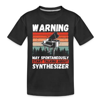 Avertissement démarrage à propos du synthétiseur - T-shirt bio Premium Enfant - noir - Devant