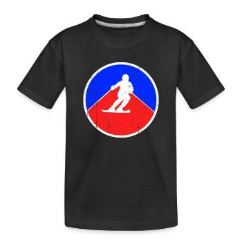 Ski Logo - Kinder Premium Bio T-Shirt - Schwarz - Vorne