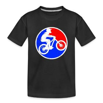 Mountainbike Logo - Kinder Premium Bio T-Shirt - Schwarz - Vorne