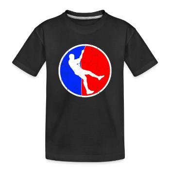 Klettern Logo - Kinder Premium Bio T-Shirt - Schwarz - Vorne