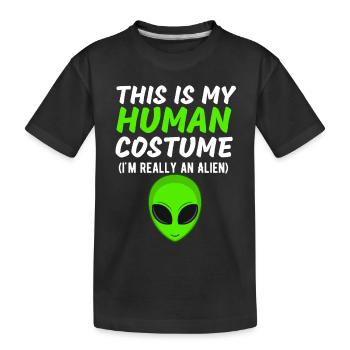 C’est mon costume humain Je suis vraiment un extraterrestre drôle - T-shirt bio Premium Enfant - noir - Devant