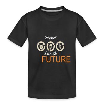 Recyceln Sie die Gegenwart, retten Sie die zukünftige Erde - Kinder Premium Bio T-Shirt - Schwarz - Vorne