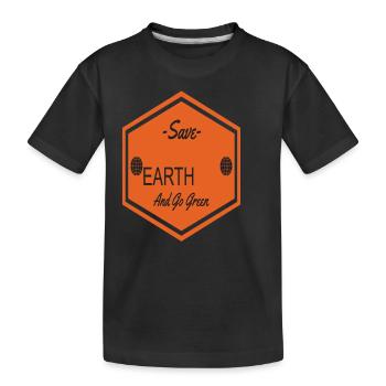 Sauvegarde de la Terre et passez à la protection de la Terre Verte - T-shirt bio Premium Enfant - noir - Devant