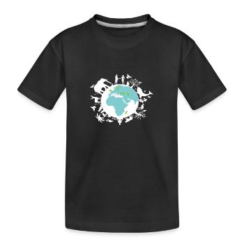 Speichern Sie unseren Home Earth Protection Support - Kinder Premium Bio T-Shirt - Schwarz - Vorne