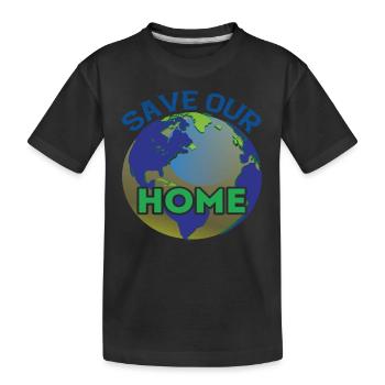 Speichern Sie unseren Home Earth Protection Support - Kinder Premium Bio T-Shirt - Schwarz - Vorne