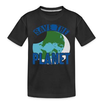 Save The Planet Earth Protection Support - Kinder Premium Bio T-Shirt - Schwarz - Vorne