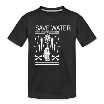 Save Water Every Drop Counts Water Safety - Kids' Premium Organic T-Shirt - black - Front
