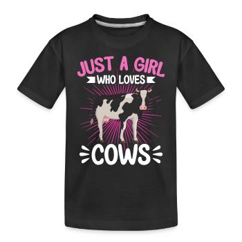 Vache Farmer Cadeau Vache Laitière Agriculture Vache - T-shirt bio Premium Enfant - noir - Devant